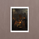 A Moonlit Vegetable Market,1855, Petrus Van Schendel, Poster